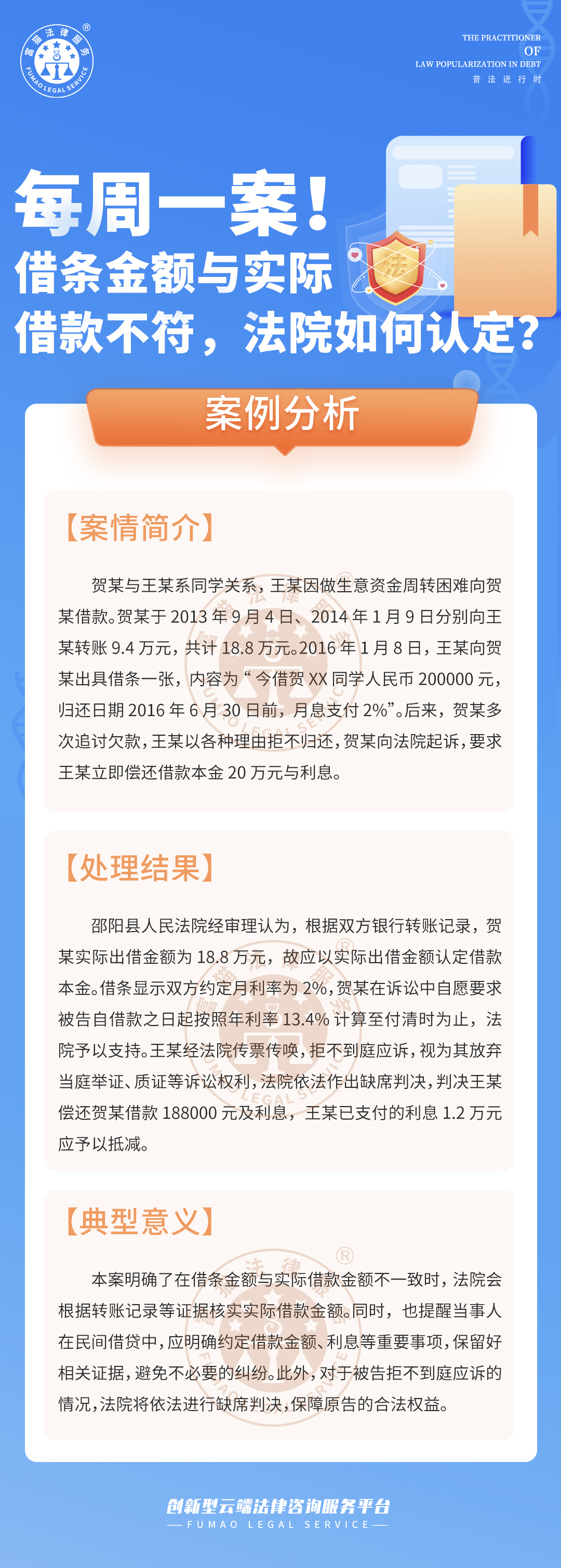 富貓法務(wù)：借條金額與實際借款不符，法院如何認(rèn)定?